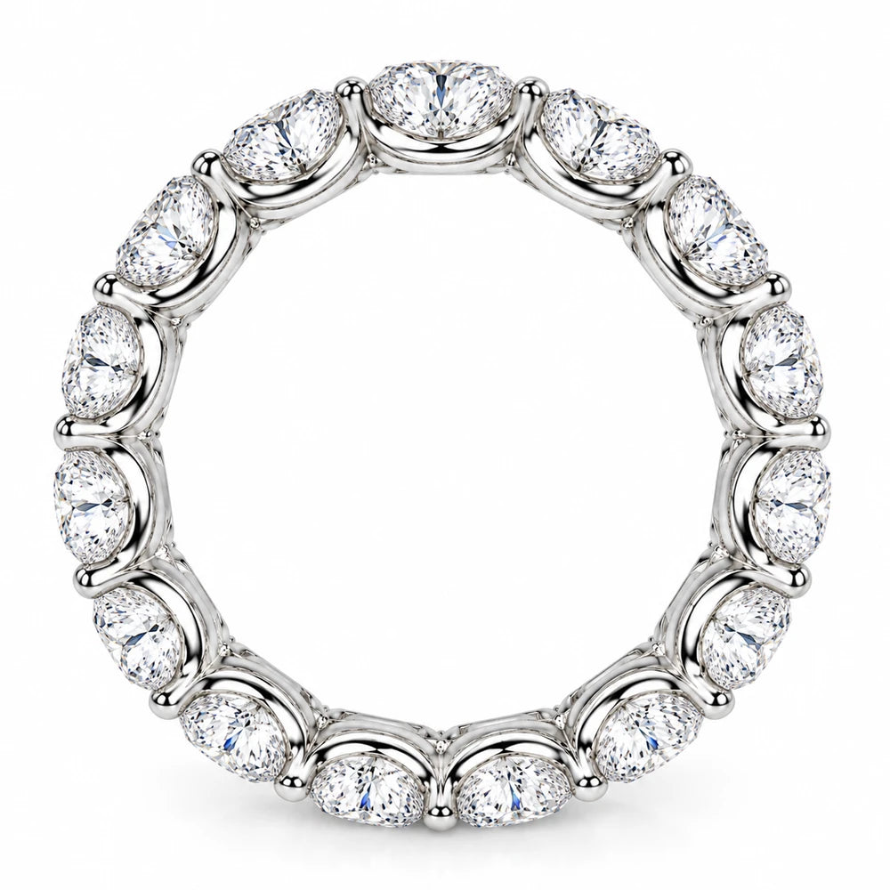 S925 Sterling Silver Round-Cut Moissanite Eternity Band
